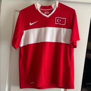 Nike Red and White, Turkey National football jersey, adult size Medium (M)